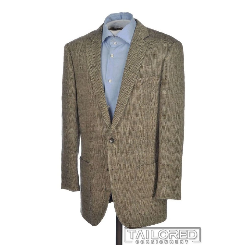J. Crew Ludlow Brown Tweed Linen Blazer 40r